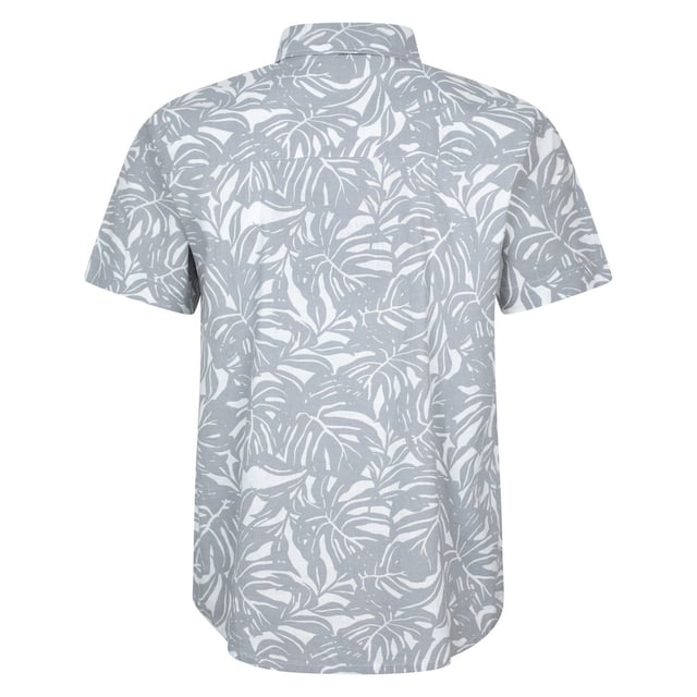 100% Cotton. Design: Printed, Tropical. Fastening: Button-Down. Neckline: Collared. Sleeve-Type: Short-Sleeved. Fabric Technology: Lightweight. Easy-Care. Fit: Loose. S: 37 in. M: 40 in. L: 43 in. XL: 46 in. XXL: 49 in. 3XL: 53 in.