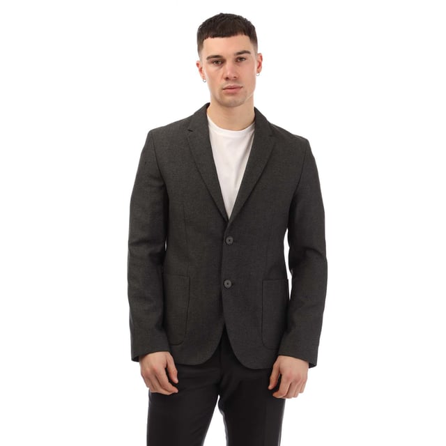 Mens HUGO Areltu Blazer Jacket in charcoal.- Notch lapels.- Button fastening.- Button cuffs.- Slim fit.- 44% Polyester  34% Virgin Wool  22% Cotton.- Ref: 50440505016