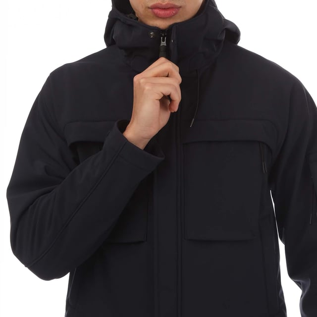 Men's C.P. Company Shell-R Lens Hooded Jacket in Navy