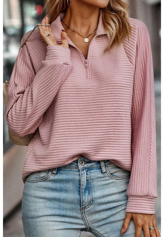 Peach Blossom color
  Ribbed texture
  Quarter zip design
  High
  quality materials
  Durable and comfortable