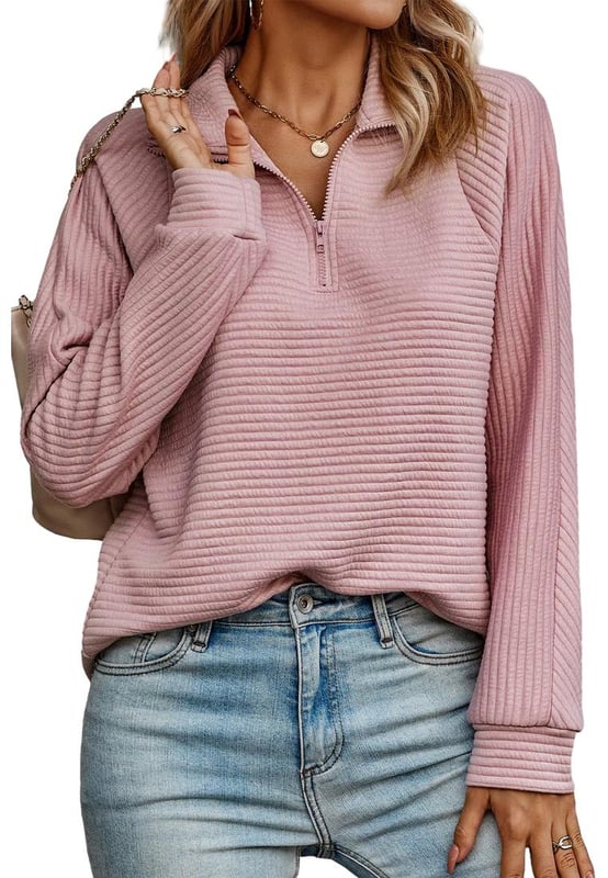 Peach Blossom color
  Ribbed texture
  Quarter zip design
  High
  quality materials
  Durable and comfortable