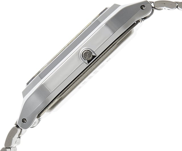 Casio Collection Vintage Unisex's Silver Watch AQ-230A-3AMQYES This Casio Casio Collection Vintage Analogue-Digital Watch for Unisex is the perfect timepiece to wear or to gift. It's Silver Rectangular case combined with the comfortable Silver Stainless steel watch band will ensure you enjoy this stunning timepiece without any compromise. Operated by a high quality Quartz movement and water resistant to 3 bars, your watch will keep ticking. The classic analogue-digital combination dressed up in beautiful hues. Featuring a sunray dial for a colourfully elegant twist on a time-honoured design. This Analogue-Digital watch has a calendar function: Day-Date as well as a Stop Watch , Alarm and Dual Time. High quality 20 cm length and 20 mm width Silver Stainless steel strap with a Folding Clasp Case measurement: 30 X 33 mm,case thickness: 8 mm, case colour: Resin and dial colour: Green