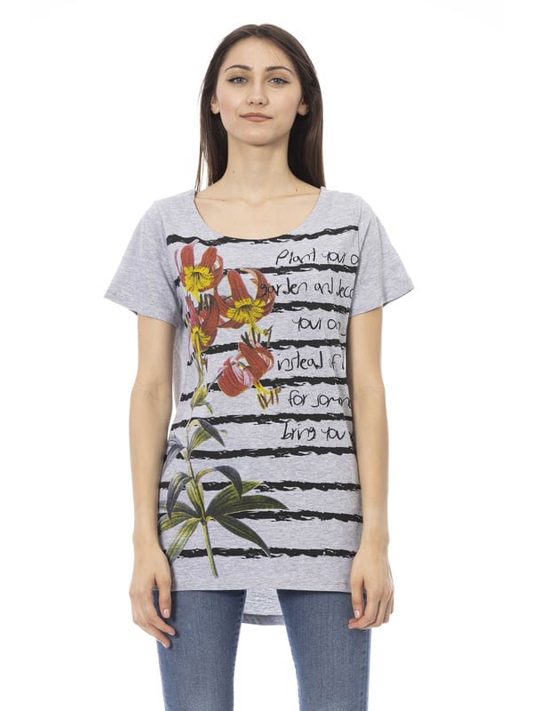 Camiseta De Manga Corta Con Cuello Redondo. Estampado frontal.
