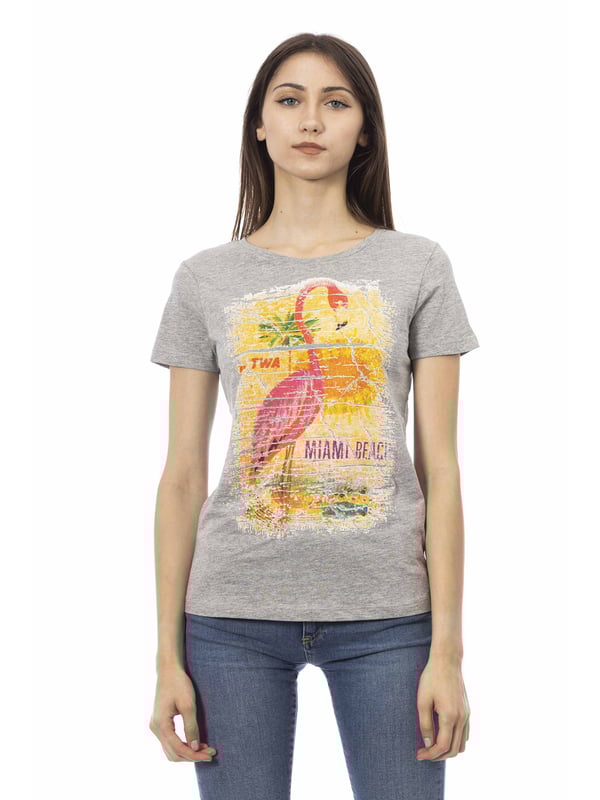 Camiseta De Manga Corta Con Cuello Redondo. Estampado frontal.