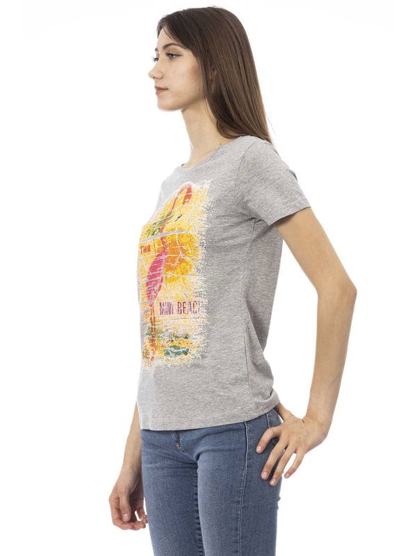 Camiseta De Manga Corta Con Cuello Redondo. Estampado frontal.