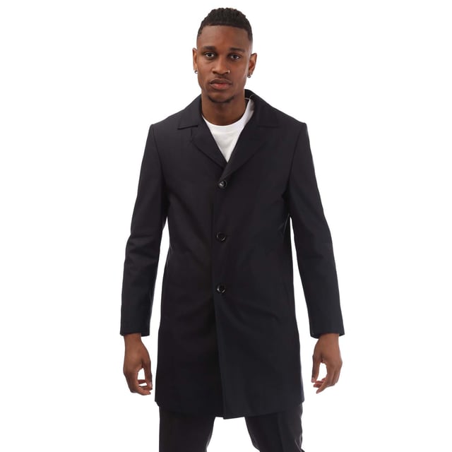 Mens BOSS T-Leeroy2 Coat in dark blue.- Lapel collar.- Butten fastening.- Inseam pockets  inside pocket.- Tailored fit.- 51% Virgin Wool  49% Polyamide.- Ref: 50439046402