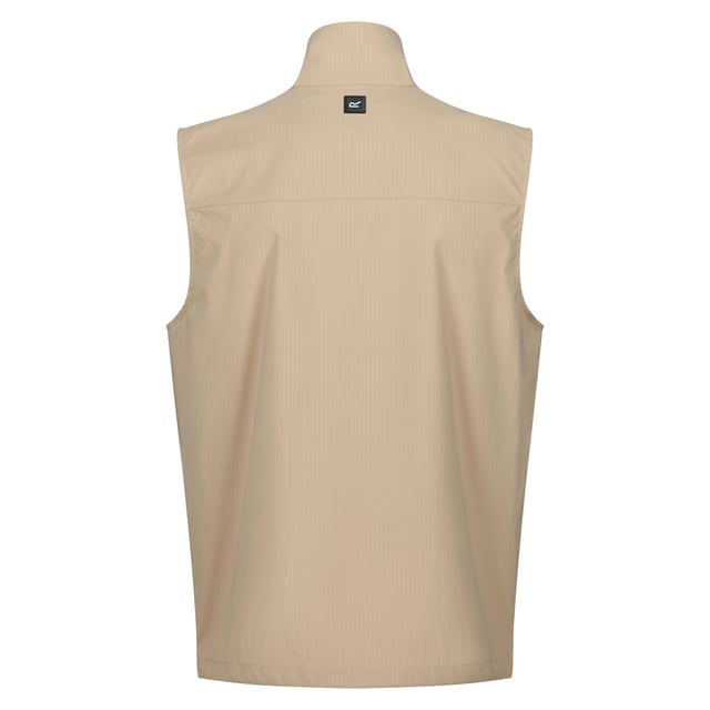 100% Polyester. Fabric: Stretch. Design: Plain. Fabric Technology: DWR Finish, Isoflex, Quick Dry. D-Ring, Packaway. Sleeve-Type: Sleeveless. Neckline: Standing Collar. Pockets: 2 Chest Pockets, Zip, 2 Lower Pockets, Patch, Touch Fastening. Fastening: Full Zip. Hem: Drawcord. Sustainability: Made from Recycled Materials. S: 38 in. M: 40 in. L: 42 in. XL: 44 in. XXL: 48 in. 3XL: 51 in.