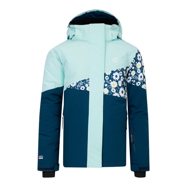 Lining: Polyester. Design: Colour Block, Daisy, Logo. Fabric Technology: ARED 30/30, Breathable, Durable, PFC Free, PFOA Free, PFOS Free, Stretch, Water Repellent, Waterproof. Cuff: Adjustable, Touch Fastening Tab. Neckline: Hooded. Sleeve-Type: Long-Sleeved. Padded, Sleeve Patch, Taped Seams. Hood Features: Elasticated, Grown On Hood. Pockets: 2 Side Pockets, 1 Sleeve Pocket, Zip, Stow Pocket. Fastening: Full Zip, Stormflap. Please Note: Shockcord Hem Age 7+. Sustainability: Made from Recycled Materials. 5-6 Years: 24 in. 7-8 Years: 26 in. 9-10 Years: 28.5 in. 11-12 Years: 31 in. 14 Years: 36 in.