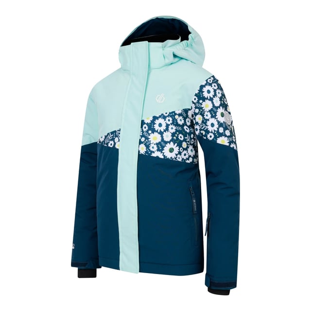 Lining: Polyester. Design: Colour Block, Daisy, Logo. Fabric Technology: ARED 30/30, Breathable, Durable, PFC Free, PFOA Free, PFOS Free, Stretch, Water Repellent, Waterproof. Cuff: Adjustable, Touch Fastening Tab. Neckline: Hooded. Sleeve-Type: Long-Sleeved. Padded, Sleeve Patch, Taped Seams. Hood Features: Elasticated, Grown On Hood. Pockets: 2 Side Pockets, 1 Sleeve Pocket, Zip, Stow Pocket. Fastening: Full Zip, Stormflap. Please Note: Shockcord Hem Age 7+. Sustainability: Made from Recycled Materials. 5-6 Years: 24 in. 7-8 Years: 26 in. 9-10 Years: 28.5 in. 11-12 Years: 31 in. 14 Years: 36 in.