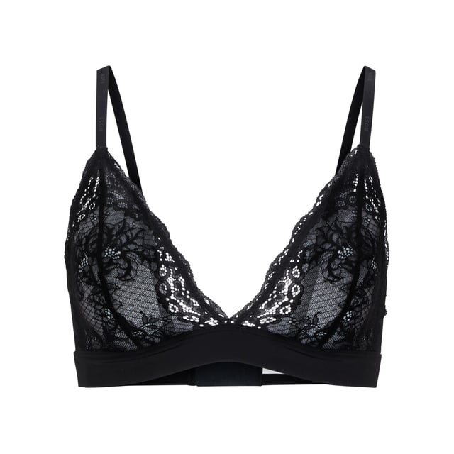 Women's Hugo Boss Lace Triangle Bra.- BOSS Womenswear bra.- Lace construction.- Adjustable shoulder strap.- Without reinforcement.- Triangle cut. Material: 90% Polyamide, 10% Elastane. Ref: 50502631001.