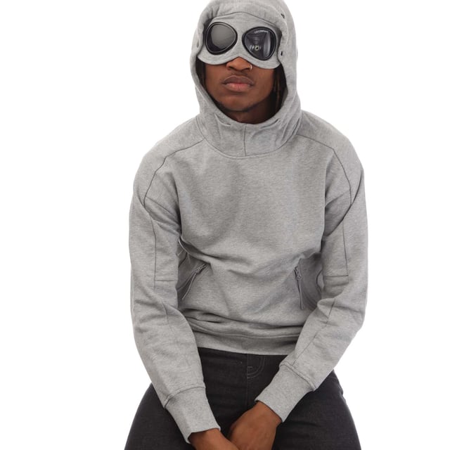 grey mens cp company hoodie