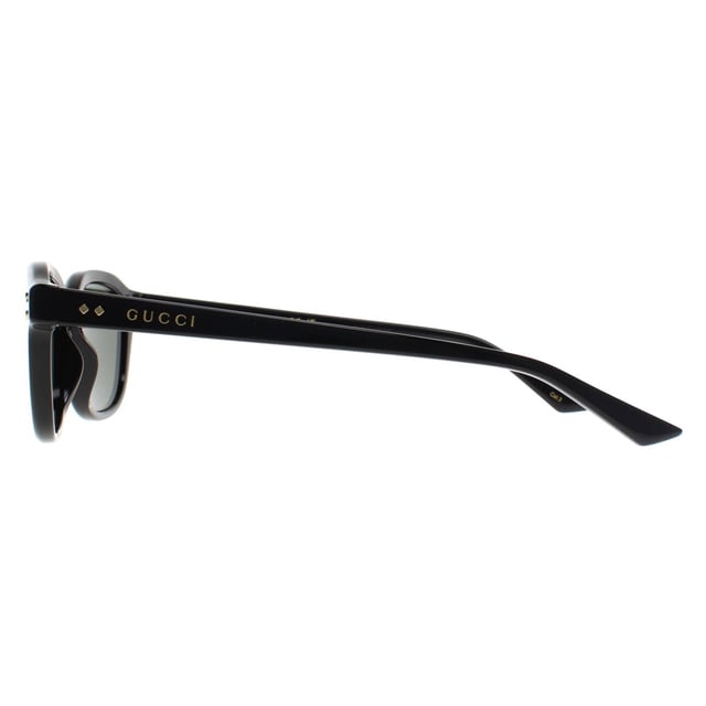 Gucci Square Mens Shiny Black Grey GG1892S  Sunglasses showcases a sleek, elegant frame with bold detailing, perfect for adding a touch of sophistication and modern luxury to any outfit.