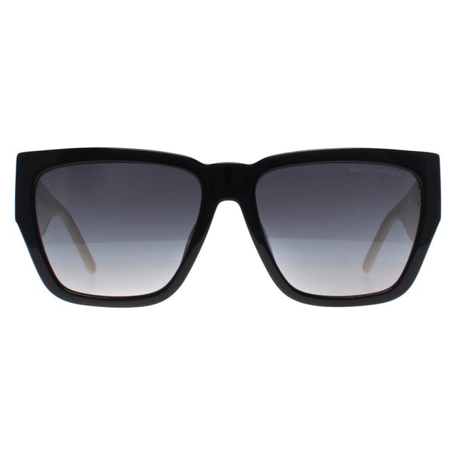 Marc Jacobs Square Womens Black White Dark Grey Gradient MARC 646/S  Sunglasses features a refined, minimalistic frame, delivering a polished, luxury look that pairs effortlessly with both casual and formal attire.