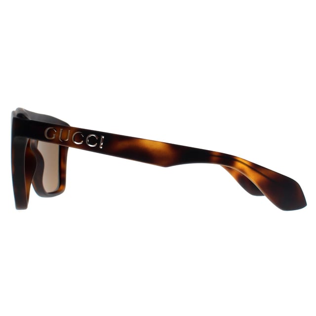 Gucci Rectangle Mens Dark Havana Brown GG1570S  Sunglasses are designed with a refined and bold look, featuring aviator-style frames with sleek metal accents. The combination of a classic silhouette and contemporary details makes these sunglasses versatile for both casual and formal occasions.