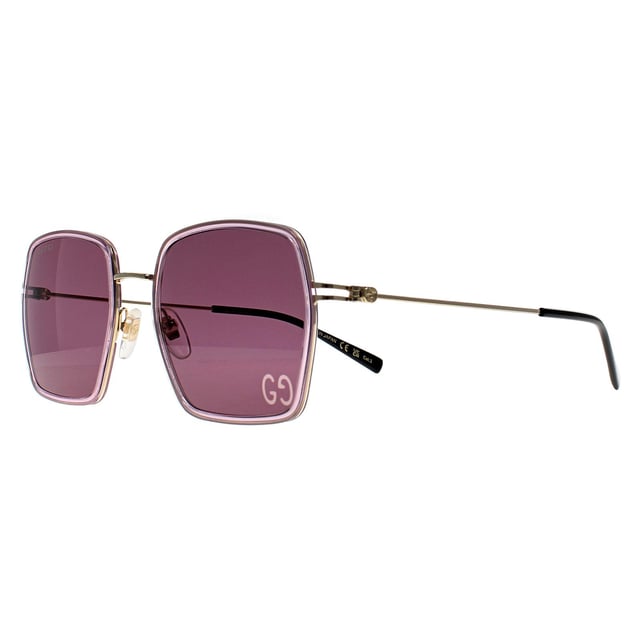 サングラス GUCCI Woman Sunglasses Pink GG1848S 005 Gucci GG1848S 005 Sunglasses Women's Pink/Gold/Violet Square