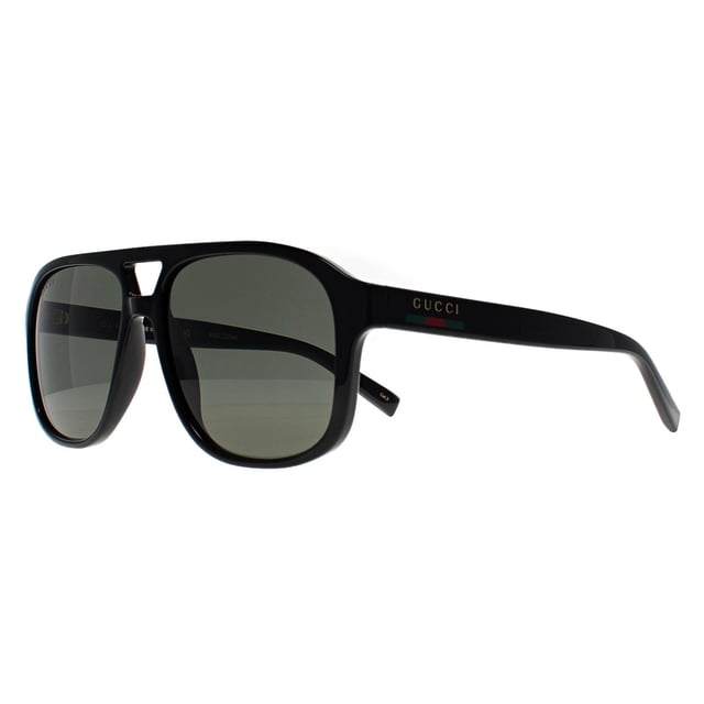 Gucci Aviator Mens Shiny Black Grey GG1856S  Sunglasses combines bold shapes with sleek lines, creating a striking design that blends modern luxury with high-performance functionality.