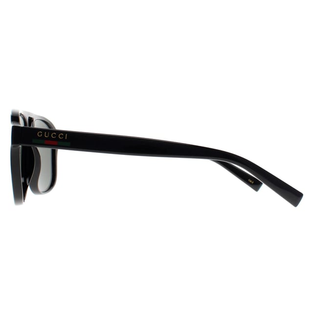 Gucci Aviator Mens Shiny Black Grey GG1856S  Sunglasses combines bold shapes with sleek lines, creating a striking design that blends modern luxury with high-performance functionality.