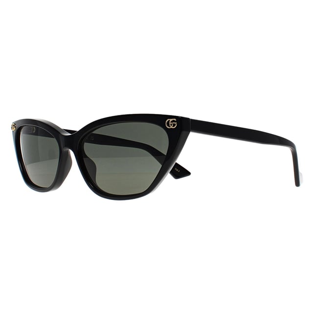 Gucci Cat Eye Womens Shiny Black Grey GG1815S  Sunglasses features a refined, stylish frame with sleek lines, offering both comfort and a luxurious look that suits a wide variety of personal styles.