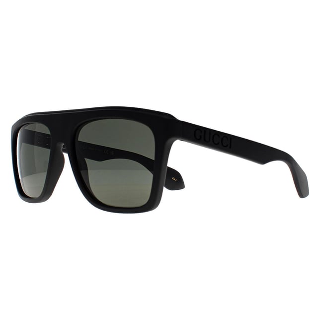 Gucci Rectangle Mens Matte Black Grey GG1570S  Sunglasses are designed with a refined and bold look, featuring aviator-style frames with sleek metal accents. The combination of a classic silhouette and contemporary details makes these sunglasses versatile for both casual and formal occasions.