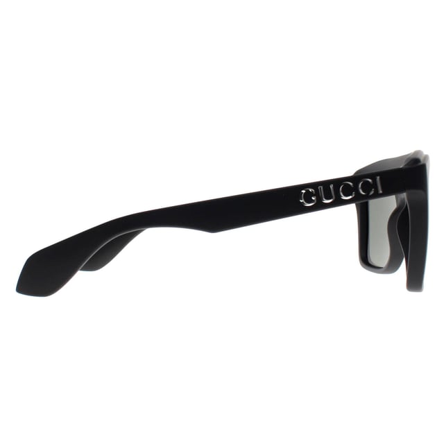 Gucci Rectangle Mens Matte Black Grey GG1570S  Sunglasses are designed with a refined and bold look, featuring aviator-style frames with sleek metal accents. The combination of a classic silhouette and contemporary details makes these sunglasses versatile for both casual and formal occasions.
