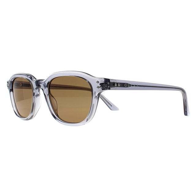 Gucci Square Mens Transparent Grey Brown GG1892S  Sunglasses showcases a sleek, elegant frame with bold detailing, perfect for adding a touch of sophistication and modern luxury to any outfit.