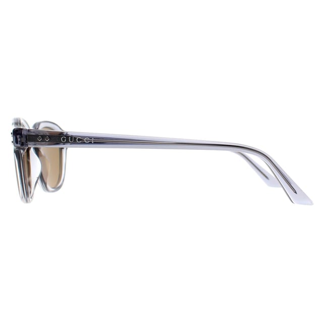Gucci Square Mens Transparent Grey Brown GG1892S  Sunglasses showcases a sleek, elegant frame with bold detailing, perfect for adding a touch of sophistication and modern luxury to any outfit.