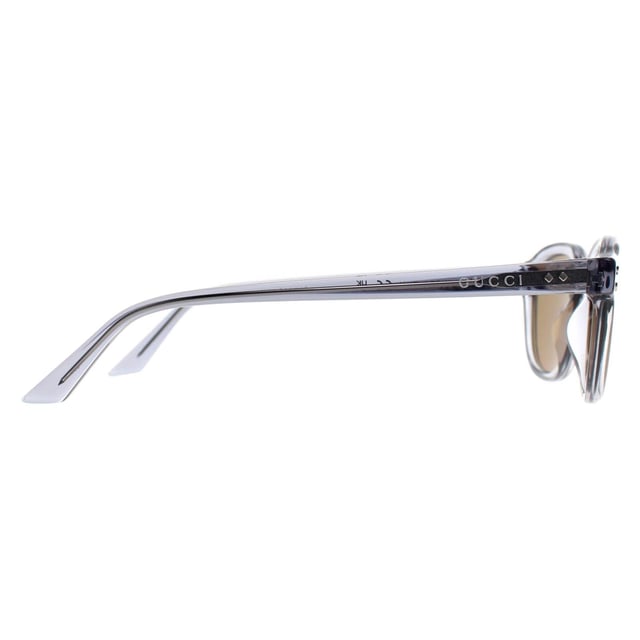 Gucci Square Mens Transparent Grey Brown GG1892S  Sunglasses showcases a sleek, elegant frame with bold detailing, perfect for adding a touch of sophistication and modern luxury to any outfit.