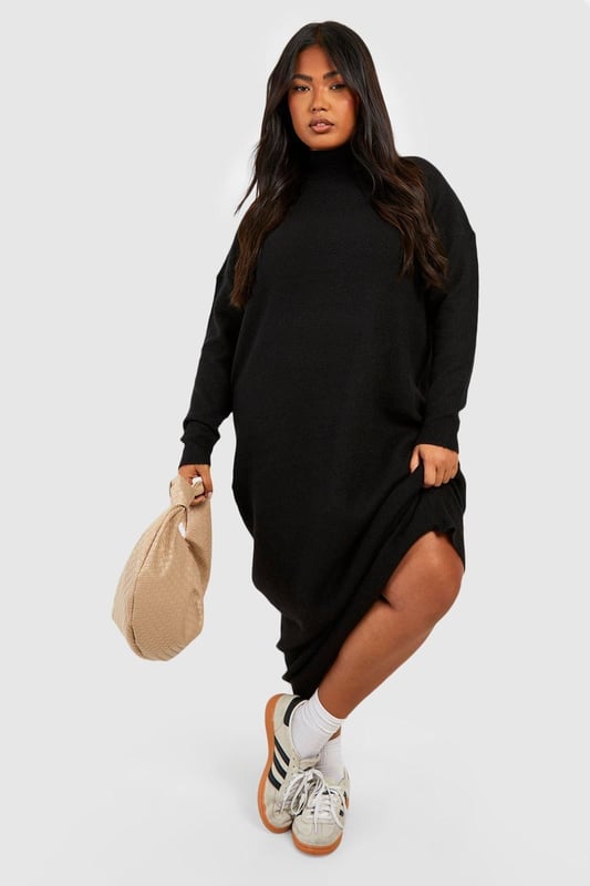 Bring a new kinda attitude in this latest piece from our collection of plus size dresses. Available in UK sizes 16-24, our range of curve dresses carries all the on-trend pieces you need to feel confident. Whether it's a plus size black dress or skater style you're adding to your basket, we promise no more awkward fits, just dresses you can depend on. Work a flattering plus size t-shirt dress or smock shapes during the day, then take on the night in sexy styles, maxi lengths and Bardot necklines. From sexy plus size dresses to work-wear appropriate options, shop it all on boohoo.Style: CardiganFabric: AcrylicLength: MidiNeckline: Roll NeckSleeve Length: Long Sleeve