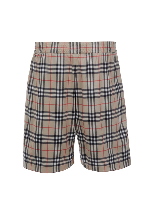 100% poliéster; Pantalones cortos Burberry DEBSON;  Modelo: 8026469 1001;  Mano de obra de alta calidad;  Cintura elástica;  Corte ancho;  Dos bolsillos laterales