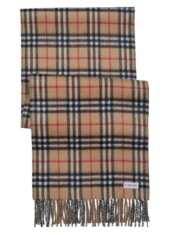 100% cachemira; Bufanda reversible de cachemira de Burberry;  Modelo: 8073526;  Mano de obra de alta calidad;  100% cachemira;  borde de flecos;  Dimensiones (cm): 168 x 30;  Detalles del logotipo de Burberry