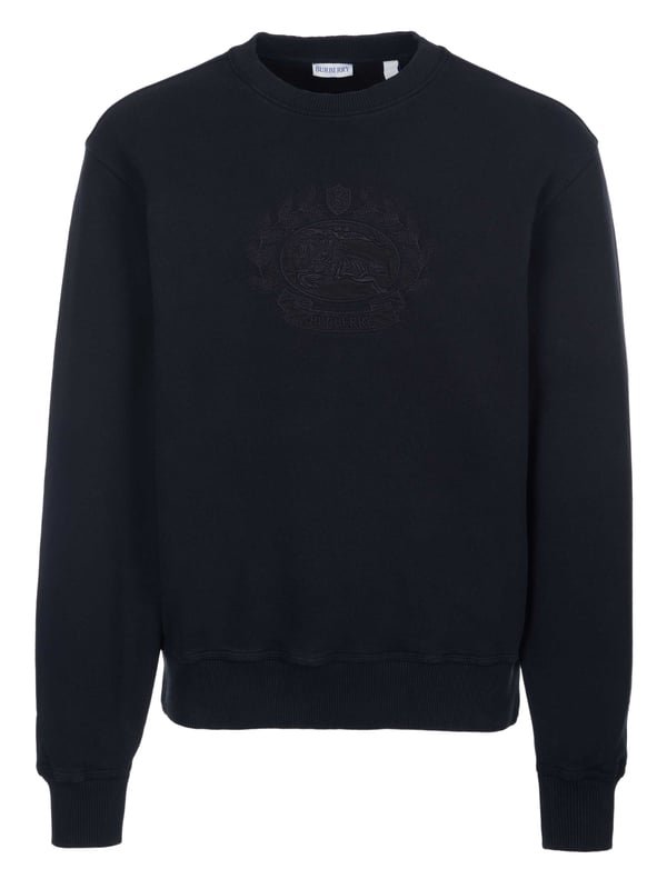 100% algodón; Suéter Burberry;  Modelo: 8095107 1002;  Mano de obra de alta calidad;  100% algodón;  Ajuste de gran tamaño;  Bordado del logotipo del Caballero Ecuestre en el pecho;  cuello redondo;  manga larga;  Detalles del logotipo de Burberry