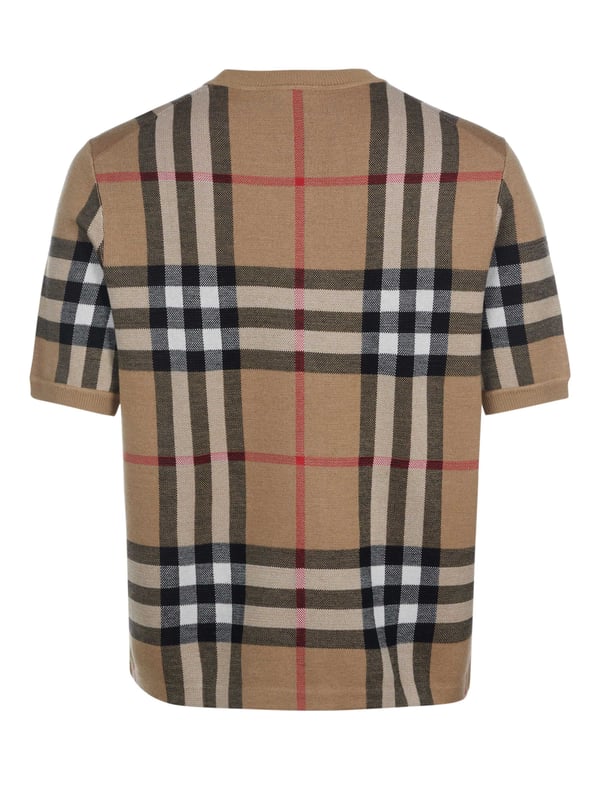 56% zijde, 44% wol; Burberry Wells trui;  Model: 8043571 1002;  Hoogwaardige afwerking;  Zachte mix van zijde en wol;  ronde hals;  Korte mouw