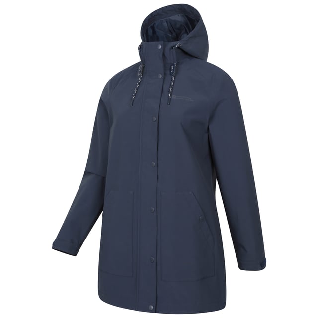 100% Polyester. Design: Plain. Fabric Technology: Breathable, Waterproof. Cuff: Adjustable. Fleece Lined. Neckline: Hooded, Standing Collar. Sleeve-Type: Long-Sleeved. Hood Features: Adjustable. Length: Long. Pockets: 2 Side Pockets, Stud Fastening. Fastening: Front Zip, Stormflap, Stud. Waterproof Rating: 3000mm. 3000g/m²/24hrs. 6 UK: 33 in. 8 UK: 34 in. 10 UK: 35 in. 12 UK: 37 in. 14 UK: 39 in. 20 UK: 47 in. 22 UK: 50 in. 18 UK: 44 in. 16 UK: 41 in.