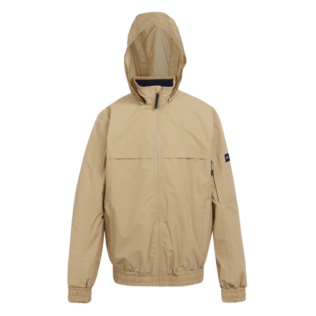 Material: 100 % polyester. Foder: Mesh, Taffeta. Tyg: Peached. Utförande: Slät. Tygteknik: Andningsaktiv, slitstark, DWR-finish, Isotex 10000, Isotex 5000, lätt, vattenavvisande, vattentät, vindtät. Manschett: Elastisk. Urringning: Hög hals, ribbad krage. Ärmtyp: Långärmad. Tejpade sömmar. Funktioner i huven: Justerbar, dold, växande huva. Fickor: 1 säkerhetsficka, 1 ärmficka, 2 nedre fickor, dragkedja. Fästning: Full dragkedja. 10000g/m²/24 timmar. Fåll: Elastisk. Hållbarhet: Tillverkad av återvunnet material.