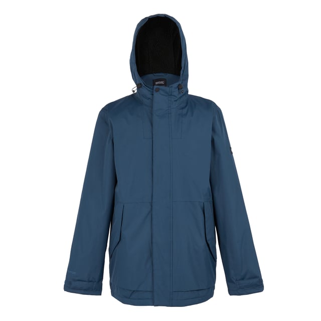 100% Polyester. Fabric: Hydrafort. Lining: Sherpa Fleece, Taffeta. Design: Logo, Sleeve Patches. Fabric Technology: DWR Finish, Insulating, Quick Dry, Thermo-Guard, Weather Resistant, Windproof. Neckline: Hooded. Sleeve-Type: Long-Sleeved. Cuff: Stud. Taped Seams. Hood Features: Grown On Hood, Toggle Adjuster. Pockets: 2 Lower Pockets, Handwarmer, Inner, Zip, Flap Closure. Fastening: Full Zip, Stud. Hem: Adjustable. Sustainability: Made from Recycled Materials. S: 38 in. M: 40 in. L: 42 in. XL: 44 in. XXL: 48 in. 3XL: 51 in. 4XL: 54 in. 5XL: 57 in.