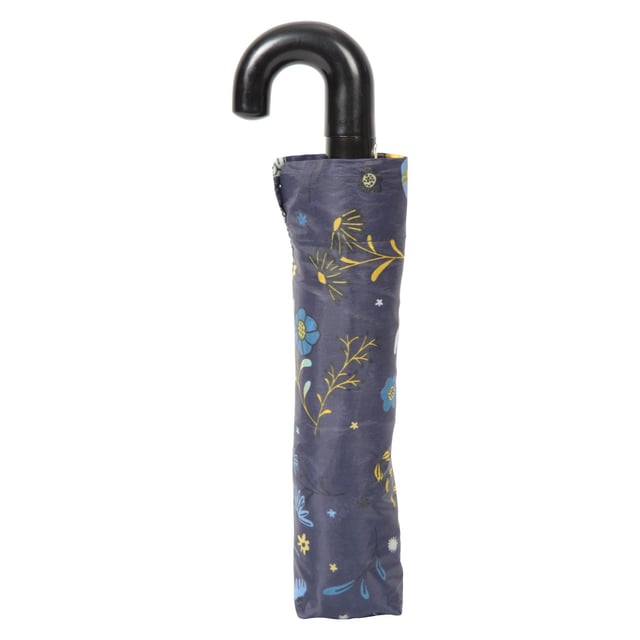 100% Polyester. Width: 8cm. Design: Floral. Fabric Technology: Durable, Lightweight. Curved Handle. Canopy Size: 111cm. Length: 33cm. Contents: 1 Packaway Bag. Easy-Care.