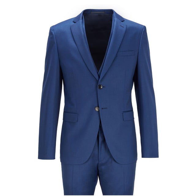 Men's Boss Reymond-Wenten 3-Piece Suit.- Notched lapel.- Button fastening.- Welt pocket by the left chest.- Two welt pockets.- Buttoned cuffs.- Zip and hook closure.- Side pockets.- Belt loops.- Slim fit. Material: 100% Virgin Wool. Ref: 50446206417.