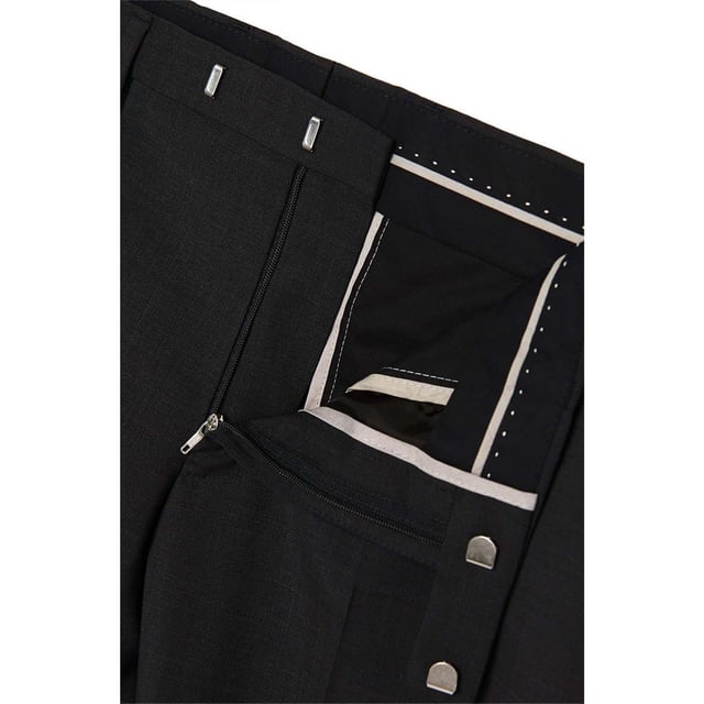 Hook and Zip Fastening.Belt Loops.Straight Leg.
