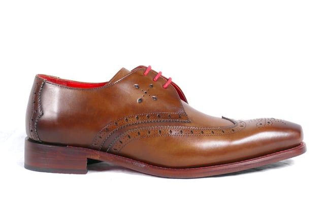 Hendrix 'FOXY' Mahogany Calf Goodyear Welted Wing Tip Shoe