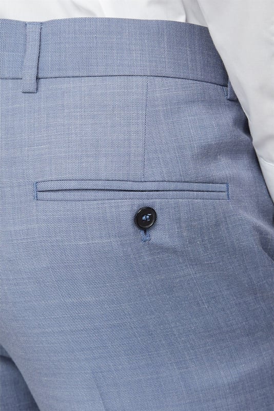 Slim Fit Trousers by Occasions. Occasions by Scott & Taylor offer a three piece trouser in a variety of fits. From tailored, slim, skinny and regular fit, this range is designed to cater the whole wedding party. This slim fit trouser features a jacket with a two button fastening, notch lapels and a contemporary printed lining. Wear with the matching slim fit jacket and adjustable fit waistcoat.