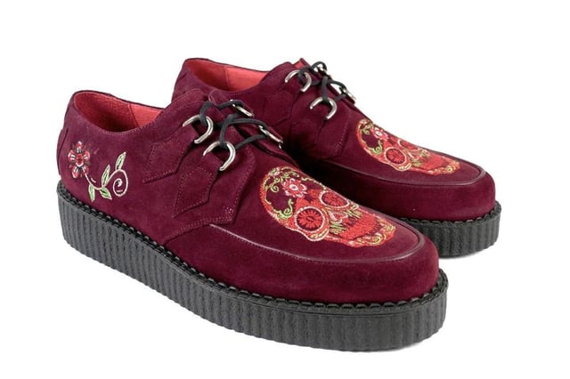 MUSE 'MEMENTO MORI' Burgundy Suede Skull BROTHEL