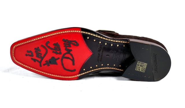 Dexter 'HOODOO' Brown Embossed Suede Monk Strap Shoe
