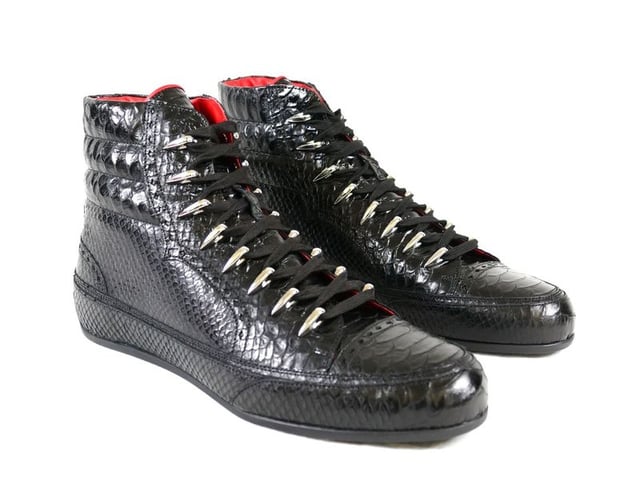 'VICIOUS' Luxury Italian Black High Top Sneaker