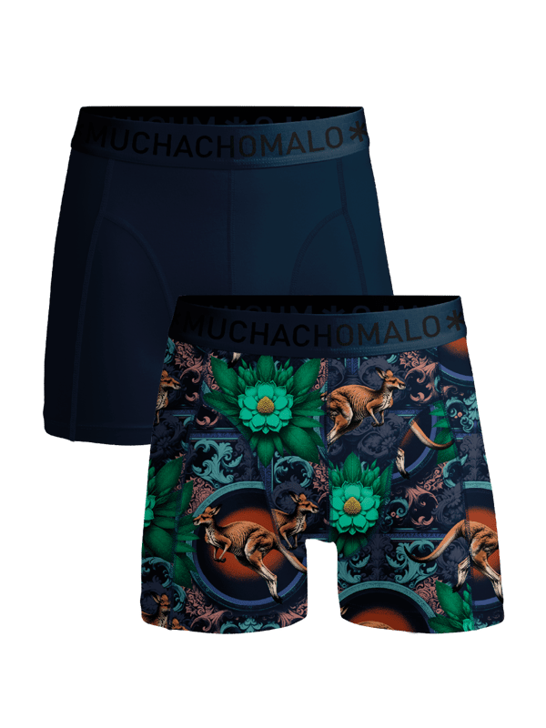 De Boxershorts/Onderbroeken van Muchachomalo zitten als gegoten en zijn gemaakt van hoogwaardig katoen. Een zachte elastische logotailleband van microvezelstof zorgt voor extra comfort. Specificaties •	Normale Pasvorm •	Vlakke gestikte naden voor extra comfort •	Zachte Waistband met het Muchachomalo Logo Onderhoud •	Wassen op 30 graden •	Niet in de droger •	Strijken op matig warme stand (2 stippen) Waarom Muchachomalo? Muchachomalo werkt alleen met fabrieken die BSCI en OEKO-TEX gecertificeerd zijn. Deze fabrieken hebben als doel arbeidsomstandigheden continu te verbeteren. Zij strijden voor het recht op het vormen van een vakbond, veilige werkomstandigheden en zijn tegen dwang- en kinderarbeid. Ook stellen zij consumenten en bedrijven in staat om zelf verantwoordelijke beslissingen te nemen die onze planeet beschermen voor de toekomstige generaties.