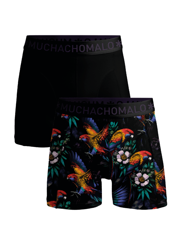 De Boxershorts/Onderbroeken van Muchachomalo zitten als gegoten en zijn gemaakt van hoogwaardig katoen. Een zachte elastische logotailleband van microvezelstof zorgt voor extra comfort. Specificaties •	Normale Pasvorm •	Vlakke gestikte naden voor extra comfort •	Zachte Waistband met het Muchachomalo Logo Onderhoud •	Wassen op 30 graden •	Niet in de droger •	Strijken op matig warme stand (2 stippen) Waarom Muchachomalo? Muchachomalo werkt alleen met fabrieken die BSCI en OEKO-TEX gecertificeerd zijn. Deze fabrieken hebben als doel arbeidsomstandigheden continu te verbeteren. Zij strijden voor het recht op het vormen van een vakbond, veilige werkomstandigheden en zijn tegen dwang- en kinderarbeid. Ook stellen zij consumenten en bedrijven in staat om zelf verantwoordelijke beslissingen te nemen die onze planeet beschermen voor de toekomstige generaties.