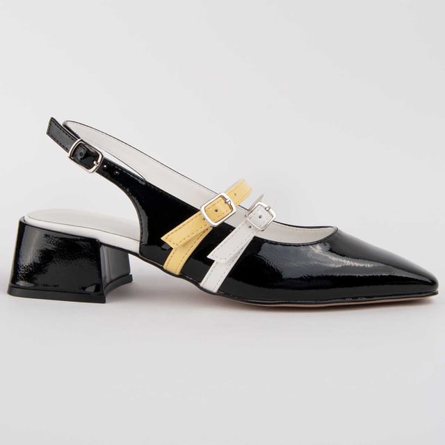 High-Heel Schuh für Damen. Einlegesohle aus 100% natürlichem Leder. Bequemer Sitz. Hergestellt von anderen Marken für unsere Marke. Ungefähre Maße: 4 cm Absatz.