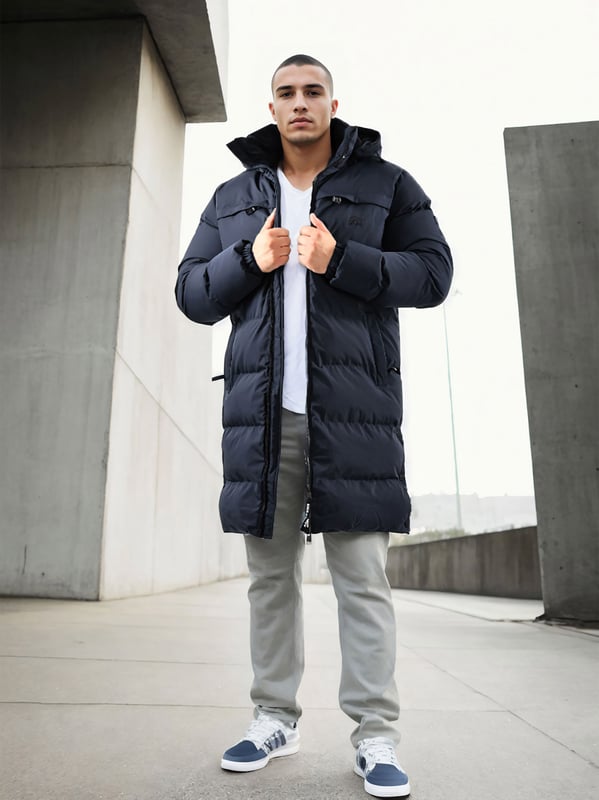 Arctic Seven Abrigo de Invierno para Hombre – Chaqueta Acolchada Resistente al Viento y al Agua con Capucha Desmontable
Este abrigo de invierno largo de Arctic Seven combina perfectamente estilo, comodidad y funcionalidad. La chaqueta llega hasta las rodillas, dependiendo de la altura del cuerpo, y ofrece una excelente protección contra el frío y el viento gracias a su alta calidad. Aberturas laterales con botones de presión brindan mayor libertad de movimiento.

Material resistente al viento y al agua
Capucha desmontable con forro de borreguillo suave
Cuello alto y acolchado
Bolsillos laterales e interiores con forro polar
Cierre de cremallera robusto de doble vía con tiradores grandes
Acolchado atractivo y marcado
Ajuste cómodo para la máxima comodidad

Material:
Tejido exterior: 100% Poliéster
Forro: 100% Poliéster
Relleno & acolchado: 100% Poliéster
Pelo sintético: 100% Poliéster