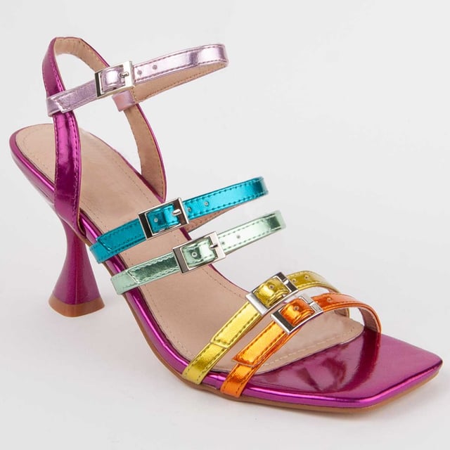 Heeled sandals for women. 100% natural leather insole. Comfortable fit. Manufactured by other brands for our brand. Approximate measurements: 7 cm heel