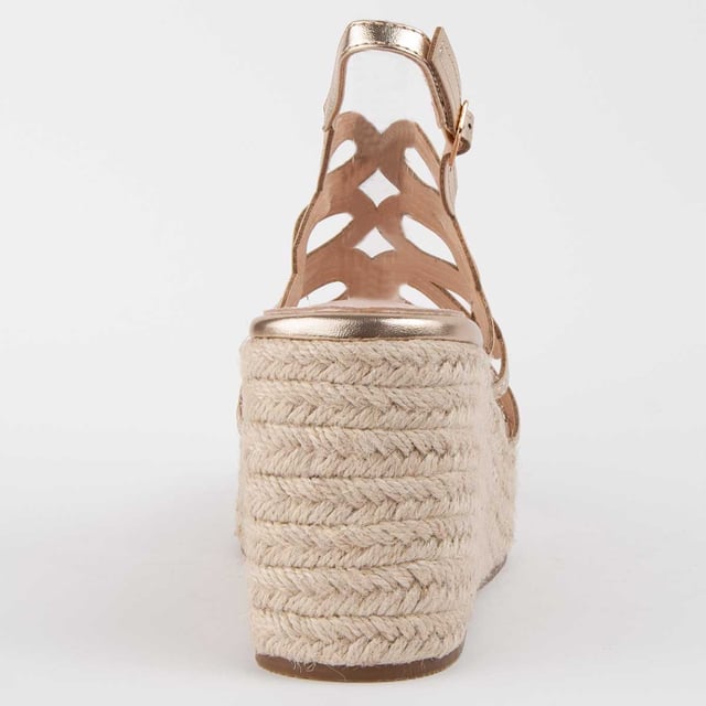 Espadrille wedge sandals for women. 100% natural leather insole. Comfortable fit. Manufactured by other brands for our brand. Approximate measurements: 8 cm wedge and 3 cm platform