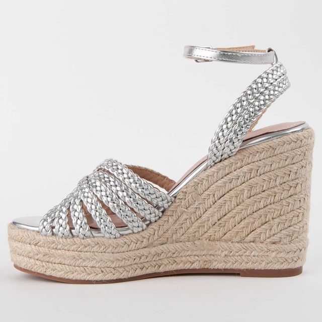 Espadrille wedge sandals for women. 100% natural leather insole. Comfortable fit. Manufactured by other brands for our brand. Approximate measurements: 8 cm wedge and 3 cm platform